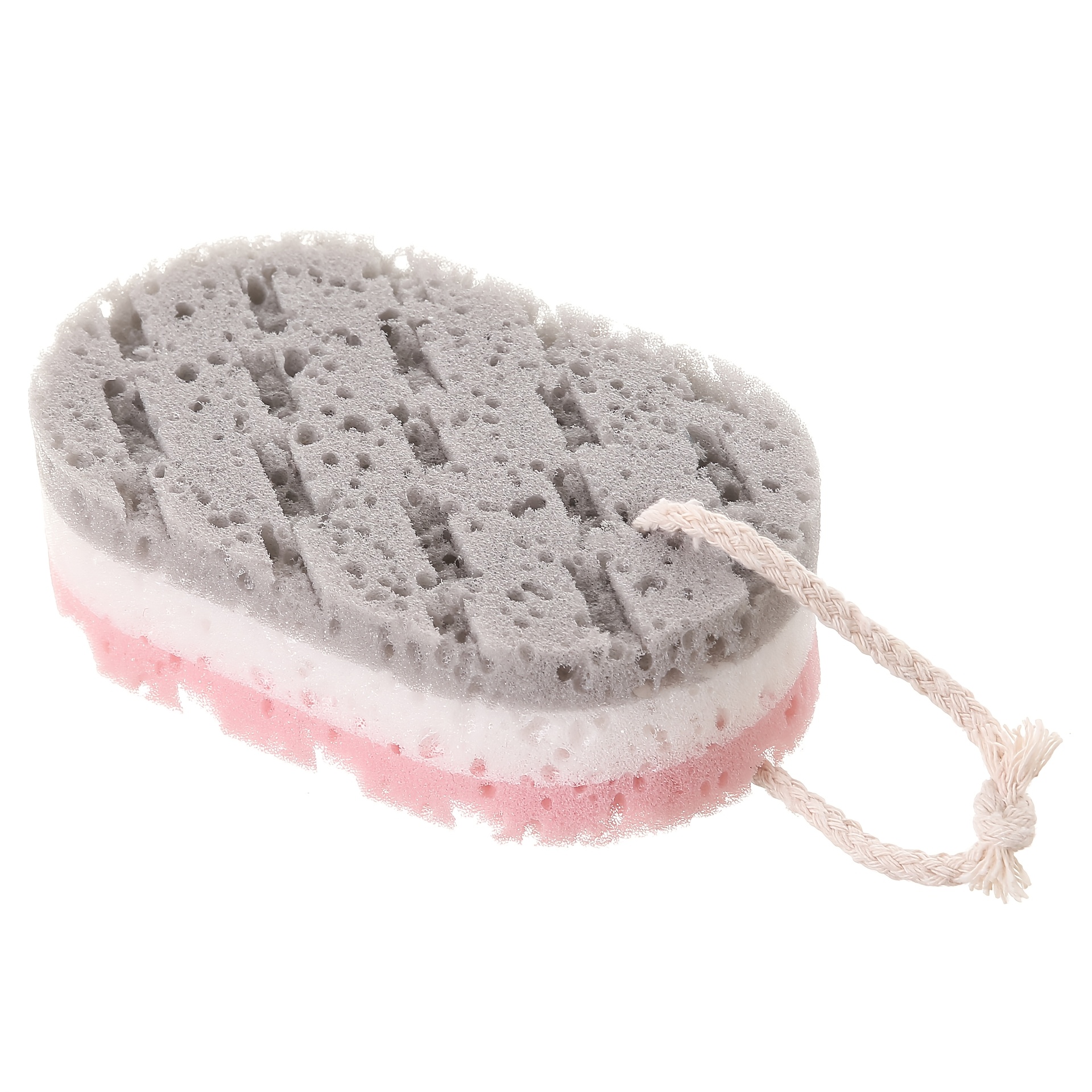 Three-Color Sponge Bath Brush with Hook for Household Use