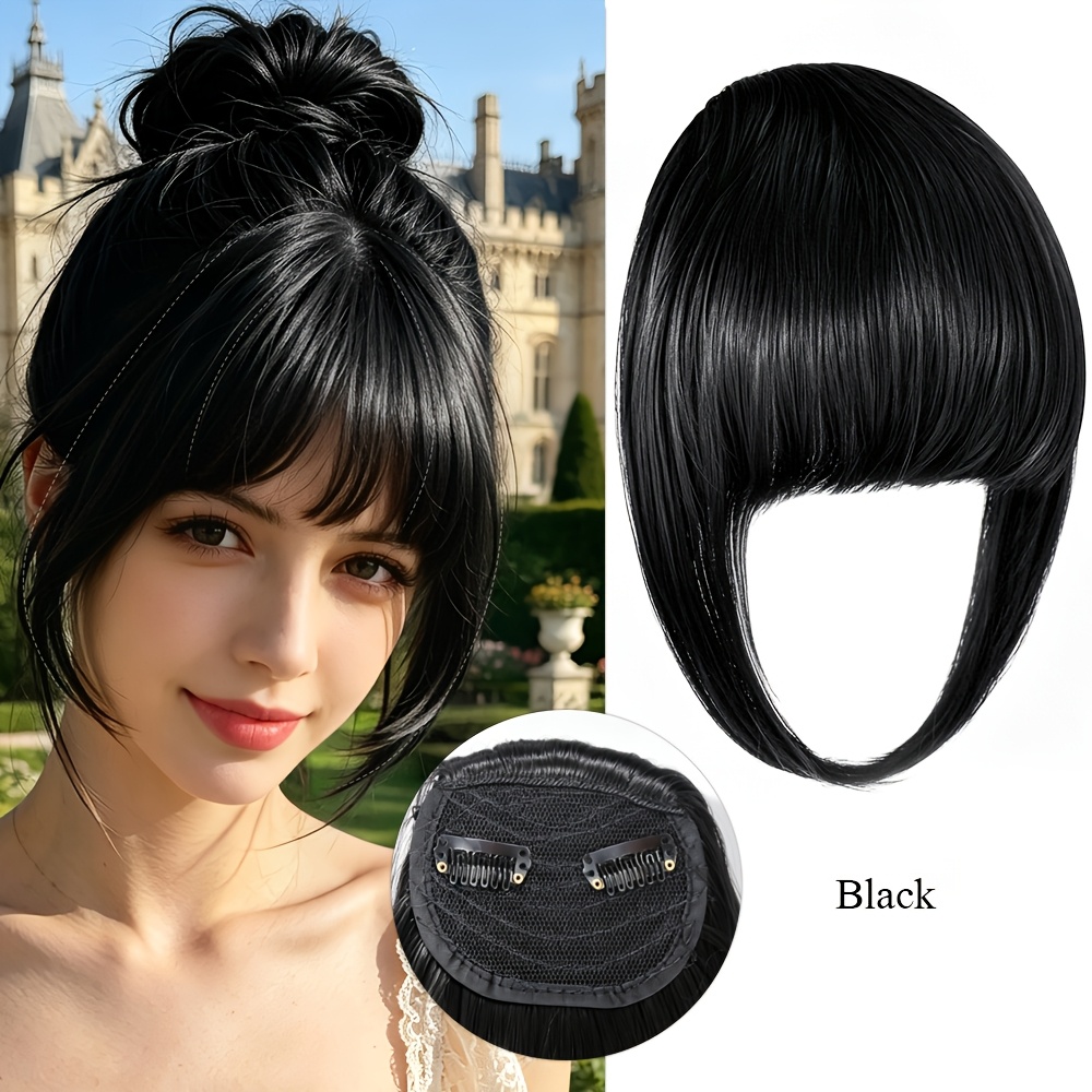 TEMU Fluffy Bangs For Women - 10 Inches, , Hair Style Change , Suitable For Scenes