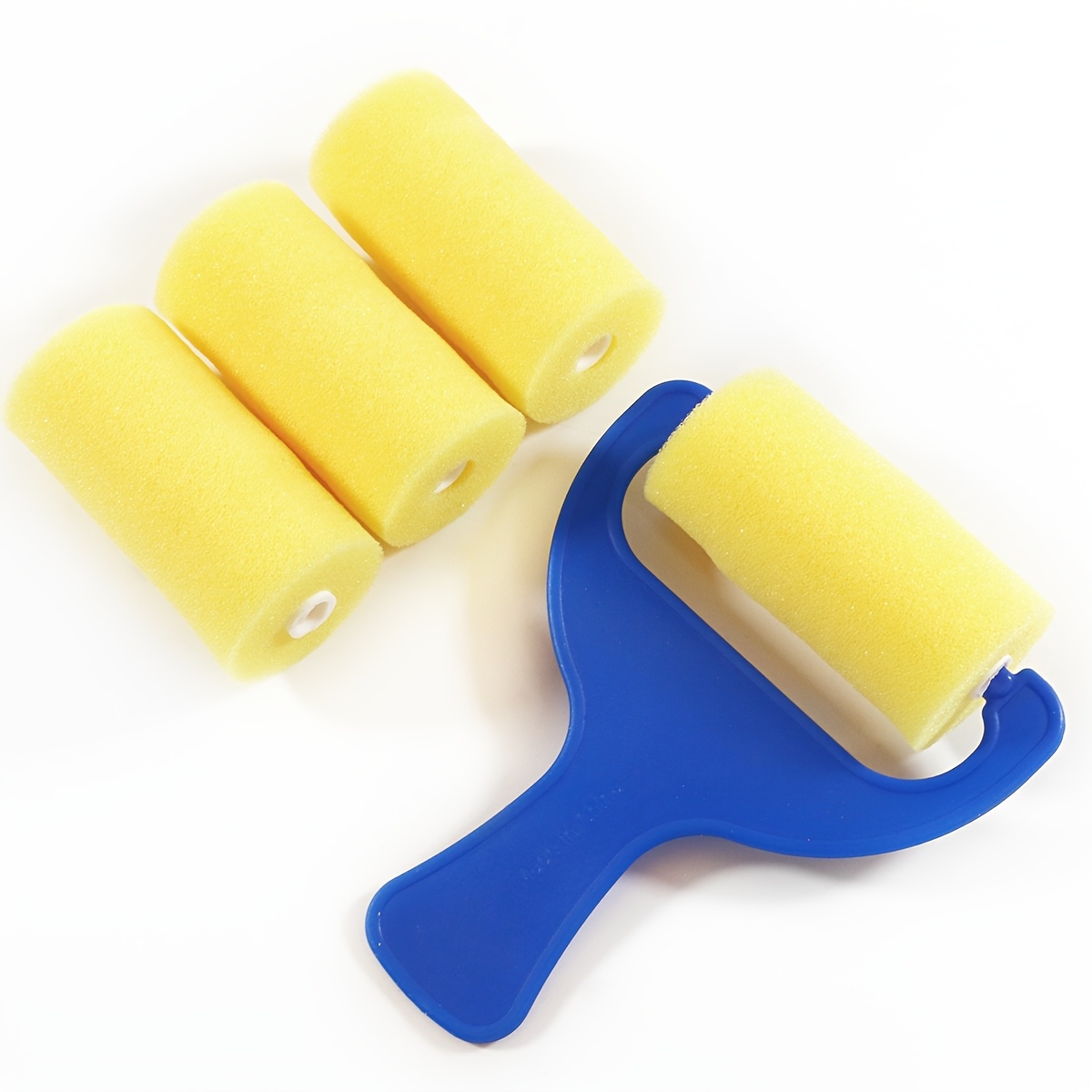 4pcs Washable Paint Brush Set with Foam Roller for Crafts