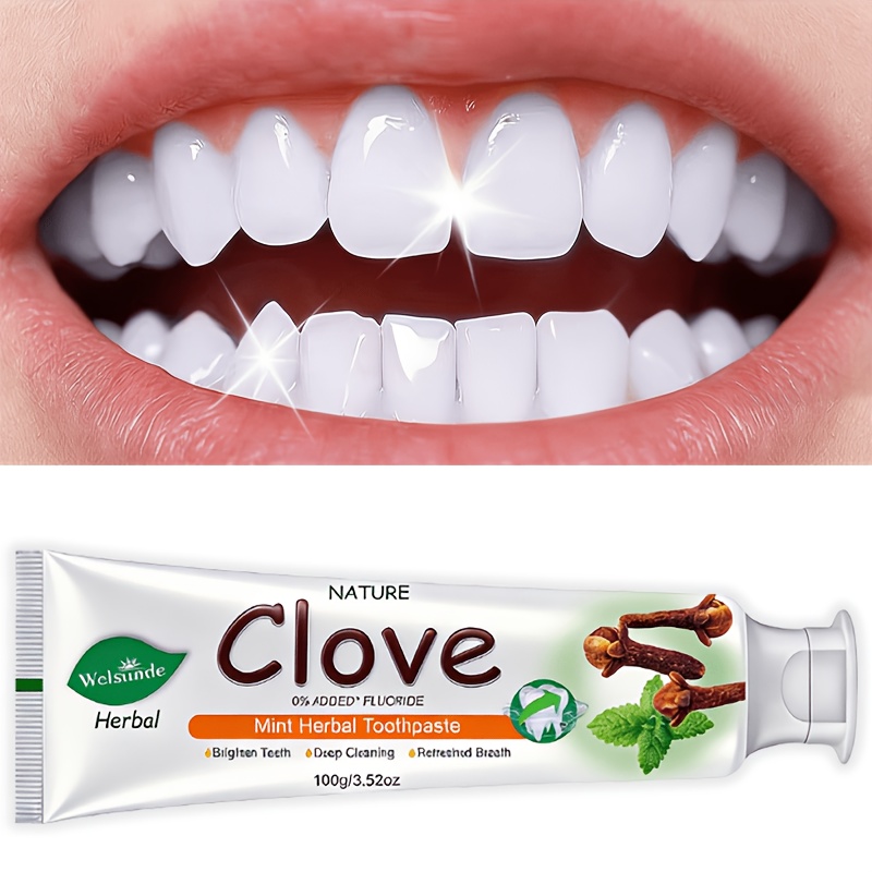 Image of Mint Herbal Toothpaste With 0% Added Fluoride, , Herbal Extract For Enamel & Gum Care, Deep Cleaning & Whitening, Gentle For Adults, Travel-size 100g/3.52oz, Daily Oral Care Gift For Men Women