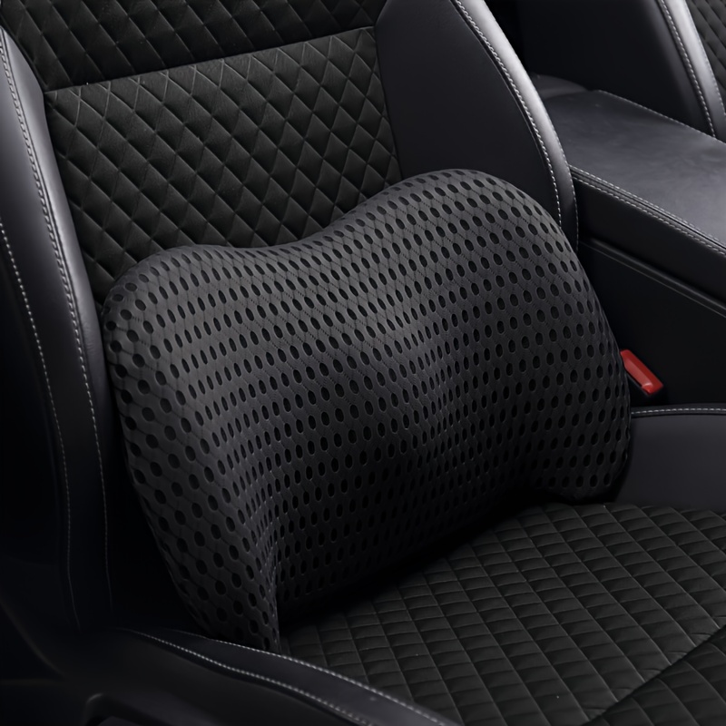 ergonomic lumbar support pillow with adjustable seat belt pillows for office chairs cars and beds black orthopedic design for spinal   chair pillow   pillow lumbar support pillow Product details 5