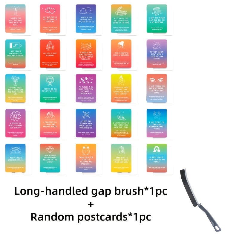 TEMU Multifunctional Cleaning Brush And Random Postcard - Manual Scrub Brush For Narrow Spaces, Bathroom, Outdoor, And Tiles - No Electricity Needed,