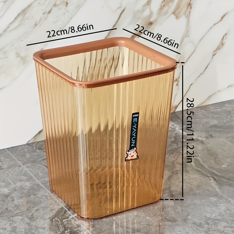 1pc large capacity good looking trash can simple pleated creative trash can plastic waste paper bucket garbage bin for bathroom living room bedroom and   use without Product details 6