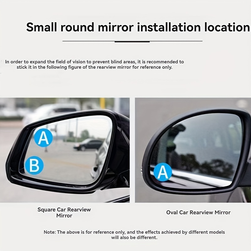 360 Degree HD Blind Spot Mirror For Car Reverse Frameless Ultrathin Wide Angle R