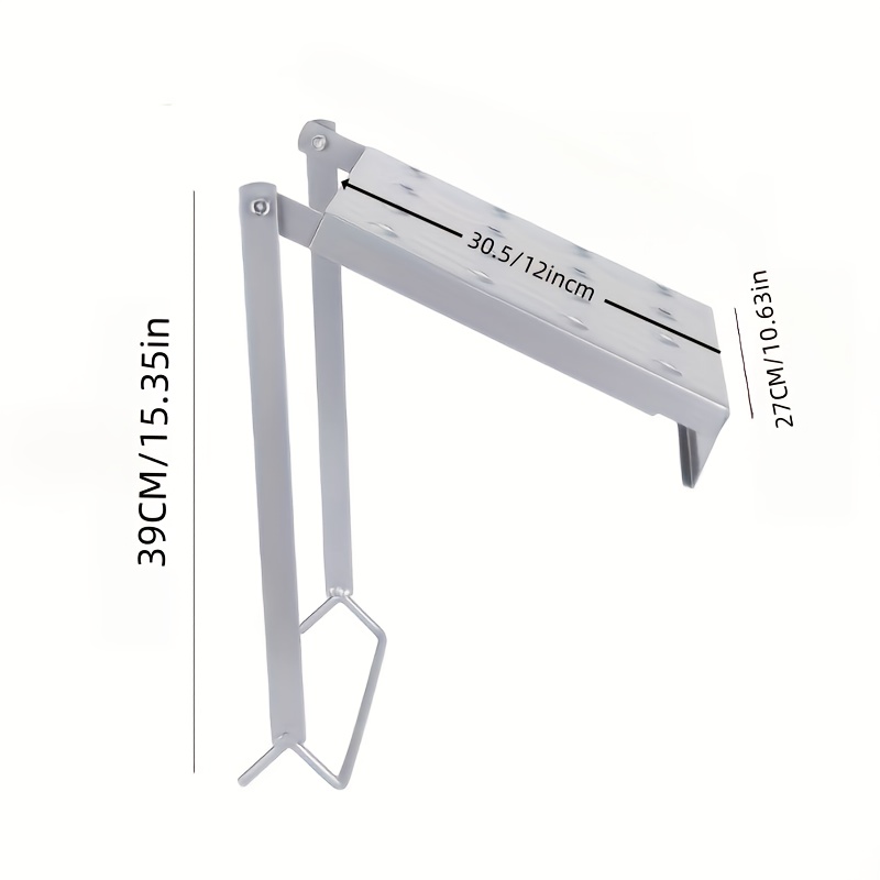 TEMU Plateforme de Travail Extensible en Métal Antidérapante, de 400 Lbs, avec Bac à Outils, Argenté, Adaptée aux Grandes Échelles, Accessoire pour