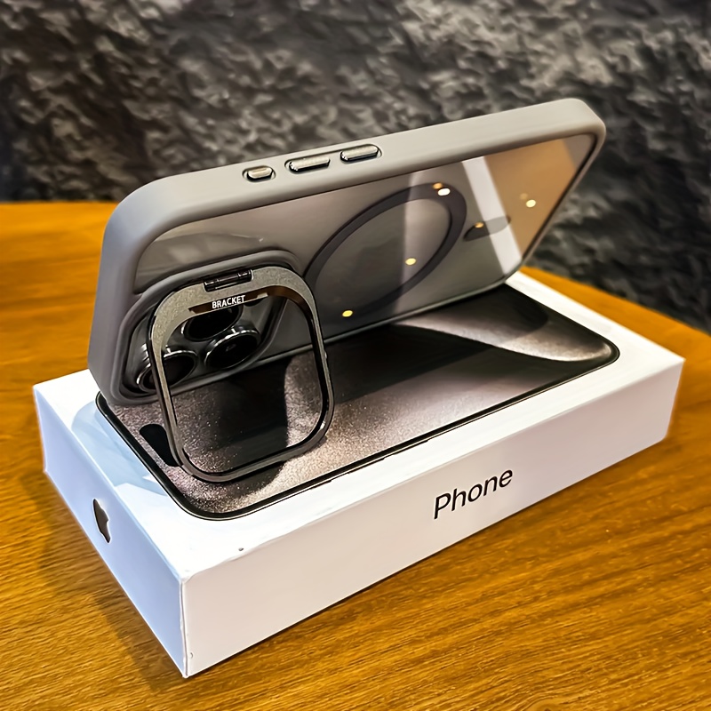 豪华磁吸防震手机壳适用于iphone16 15 14 11 pro magsafe 支架玻璃镜头保护后盖 详情 3