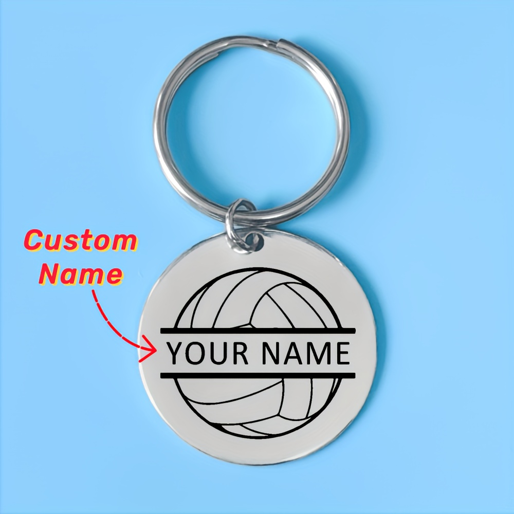 

Engraved Steel Volleyball Keychain - Personalized , For & Club Enthusiasts, For