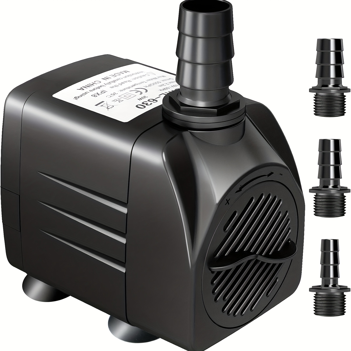 550gph 30w submersible water pump with 3 nozzles   fountain pump suitable for aquarium fish tank pond hydroponics   quiet   installation 2000l h flow rate plug compatible for fountains