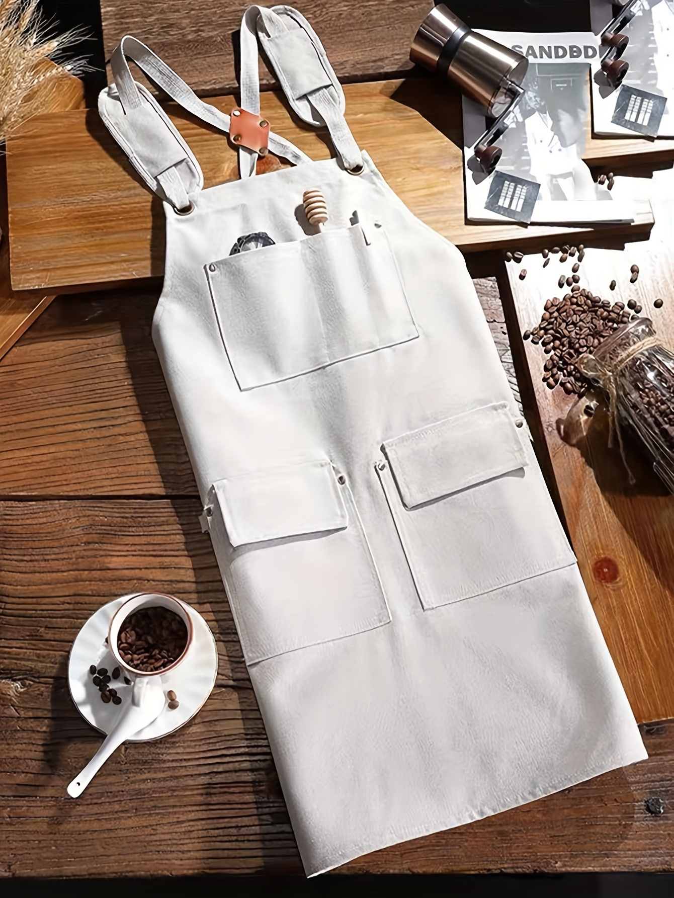 Gaf Nuncew Grembiule Da Lavoro In Denim Marrone Per Uomo, Grembiule Barbecue Con Tasche Multiple E Cintura Regolabile, Grembiule Saldatore Resistente Al Calore Per Cucina All'Aperto E Lavori Pesanti