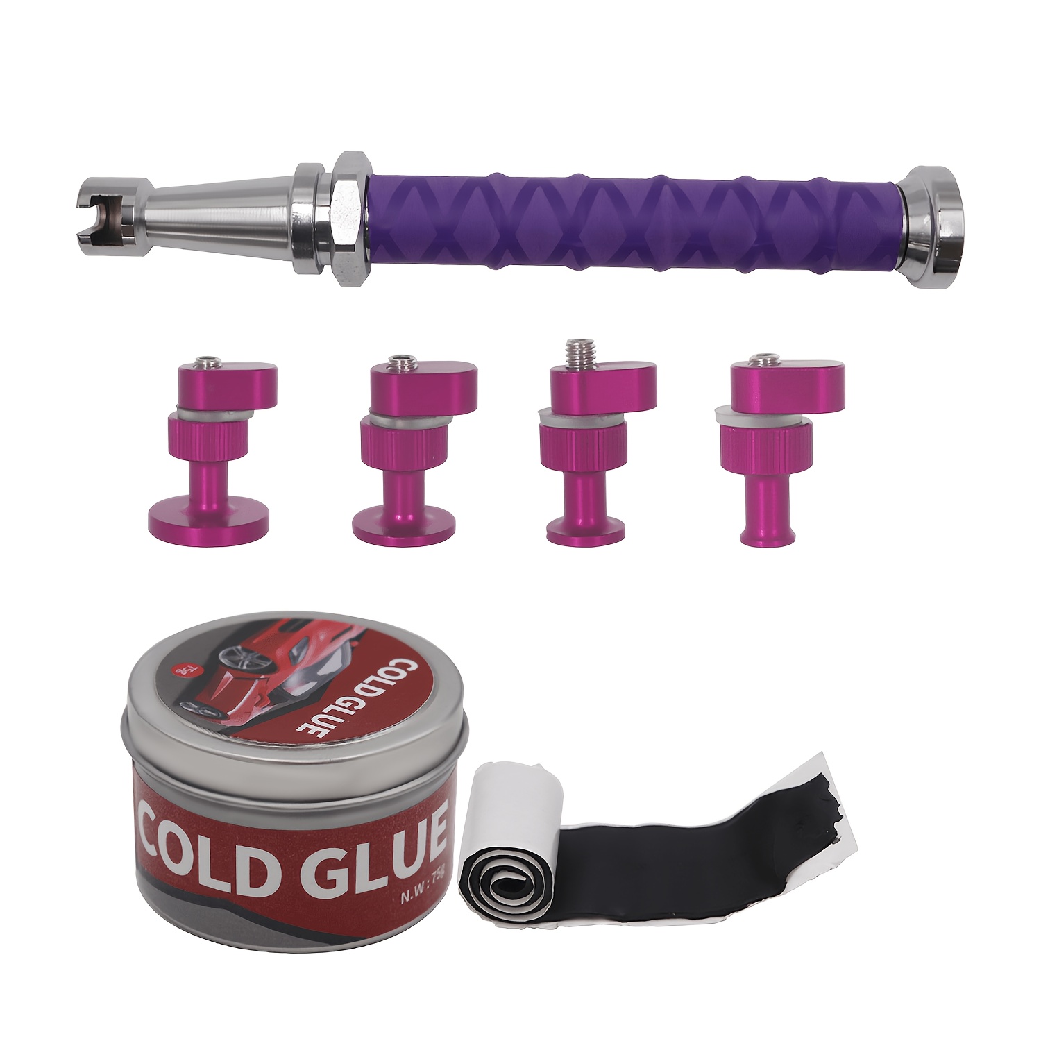E-shop Beulen- Dellenreparatur-Ziehzangen-Set für Karosserie, Dellenreparatur-Ziehwerkzeug-Set, Feder-Gleitzieher, Komplettes