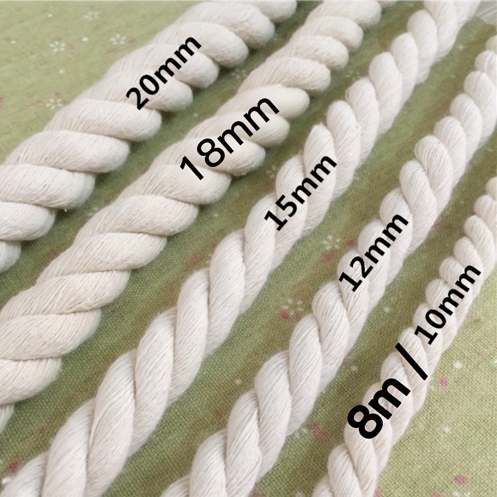 1 Roll Beige Macrame Rope 2mm-20mm Wide, Festive Decorative Cord For Weaving Crafts, Diy Home Textile Decor, Sewing & Jewelry Embellishments, Party