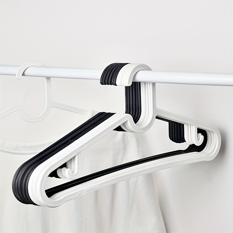 

10-pack Heavy Duty Plastic Clothes Hangers - Non-slip, Space-saving, Multi-purpose Hangers For Home, Hotel, Dormitory Use