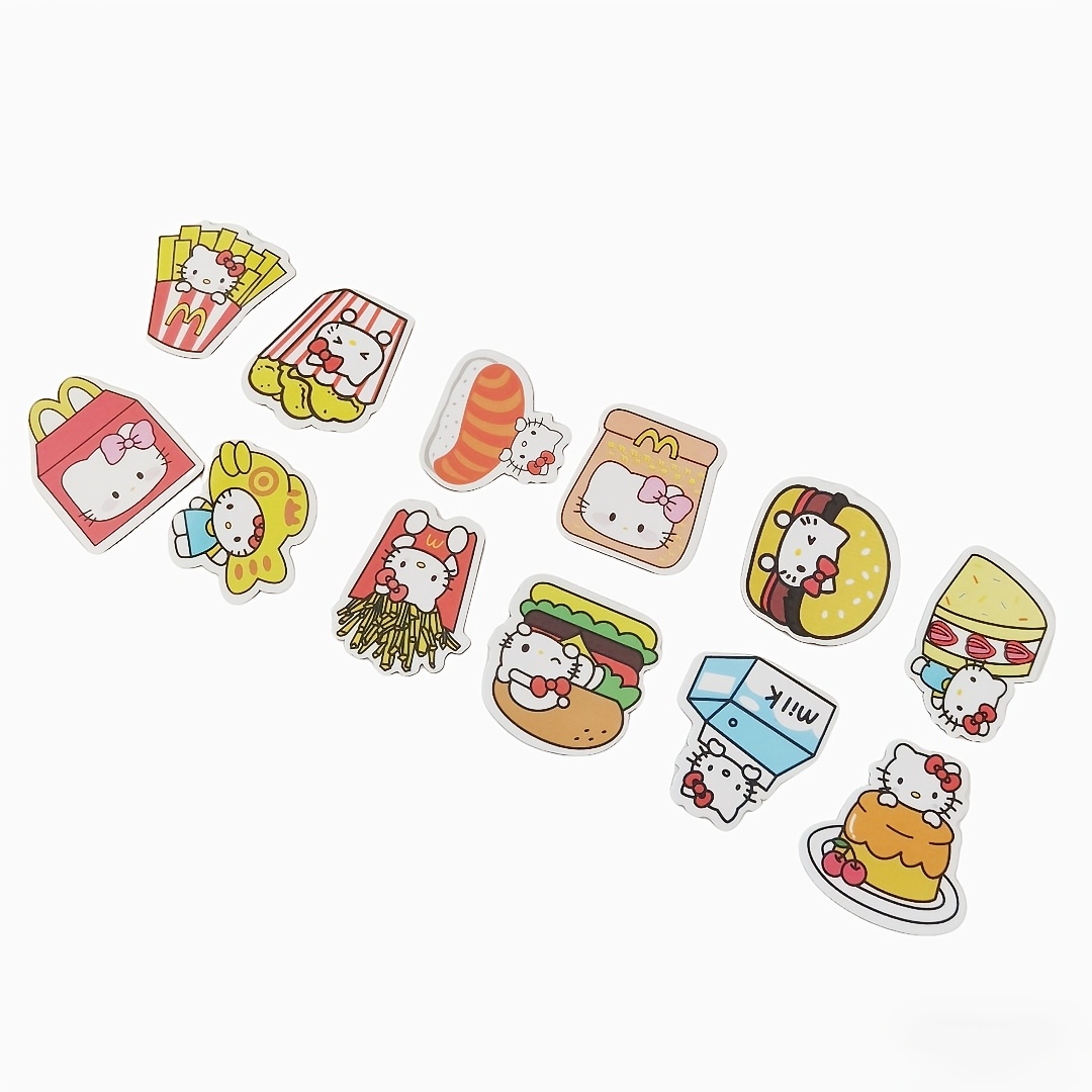 12pcs Hello Kitty Fridge Magnets Set, Exquisitely Designed With 12 Unique And Non-repeating Styles, Magnetic Refrigerator Magnets, A Must-have For A