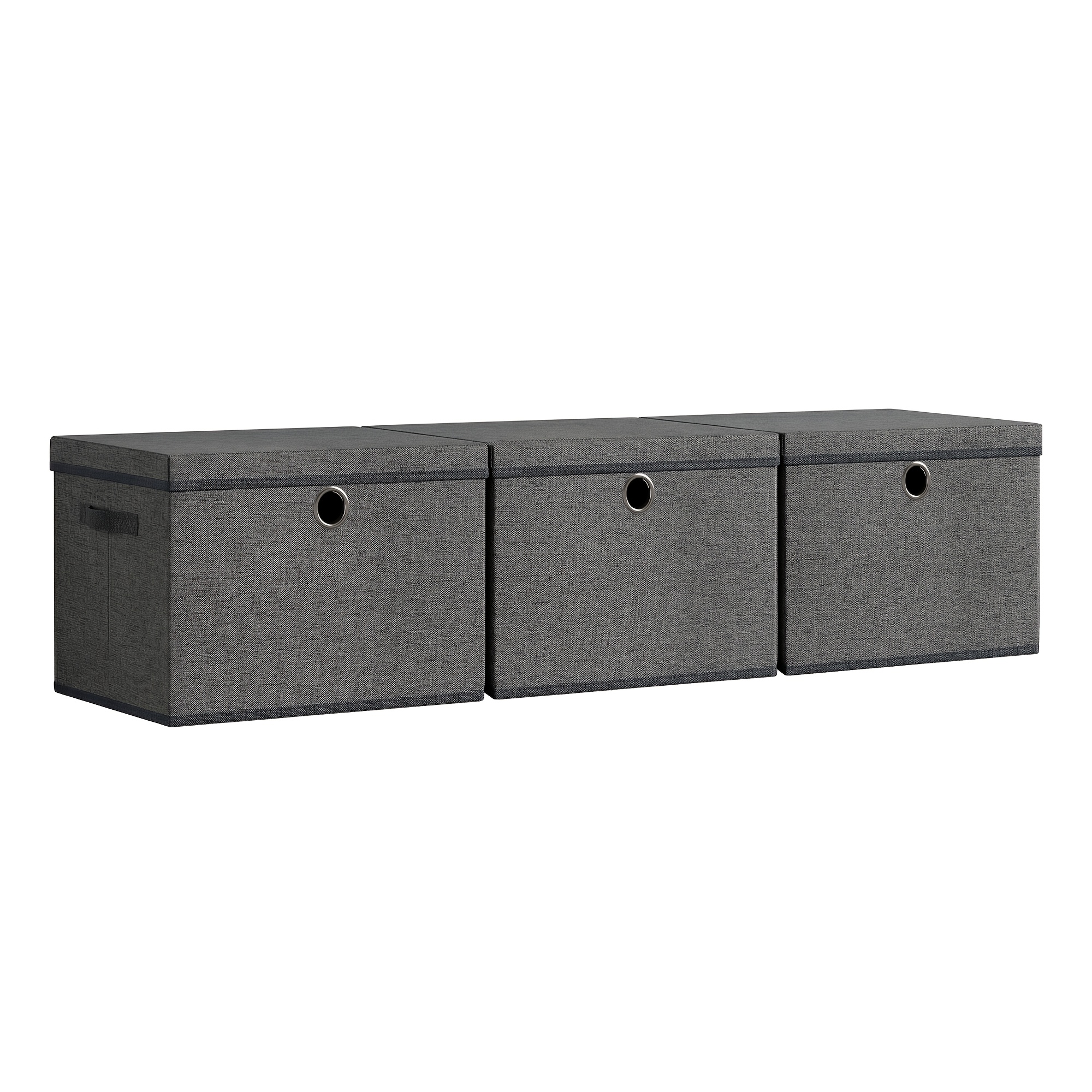 Set Of 3 Storage Boxes, Organizational Boxes, Stackable With Handles, 43 X 30 X 30cm, Under-bed Storage