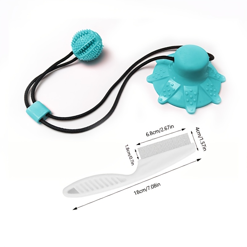 TEMU 2pcs Jouets de tir à la corde pour chiots à ventouse fixe, balles dentaires durables en TPR anti-fuite, jeu interactif de corde pour chiens de