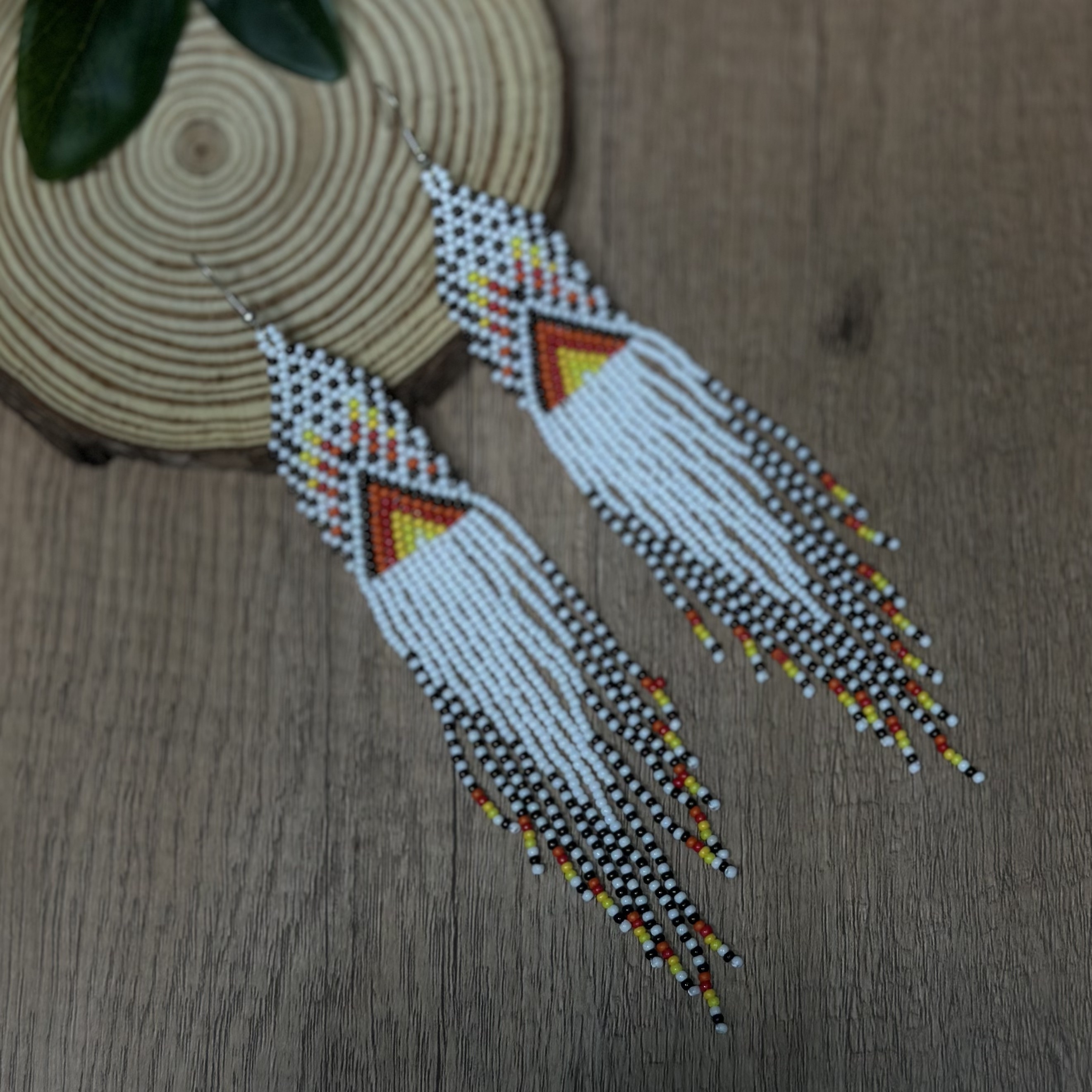Bohemian-Style Long Tassel Earrings with Glass Beads