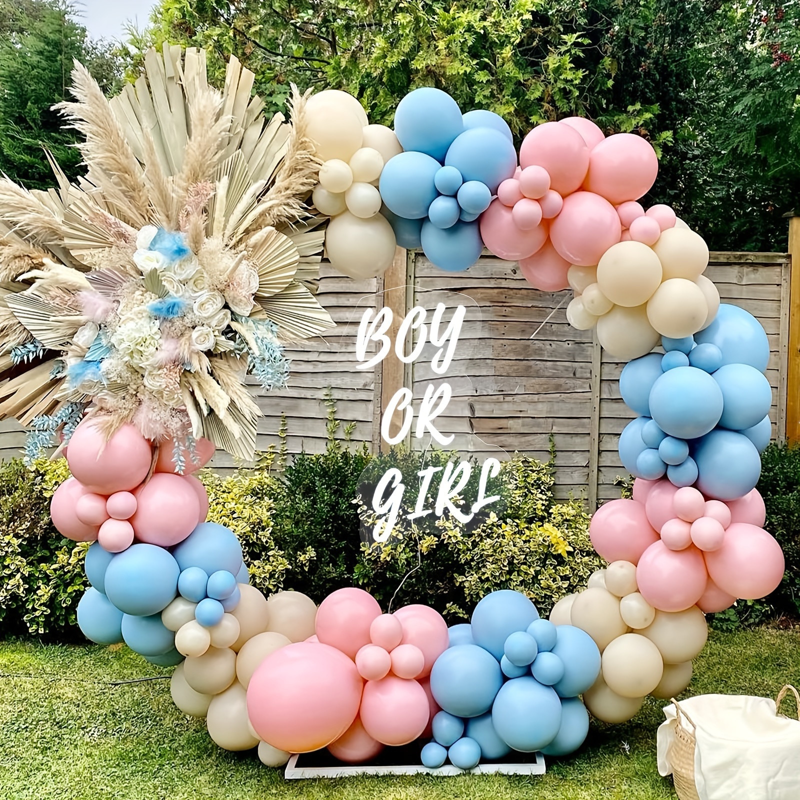 

138pcs, Vibrant Balloons Garland Arch Kit, Latex Balloons For Baby Shower Decorations, Gender Reveal, Birthday Celebrations - Gender Reveal, Baby Shower Decor