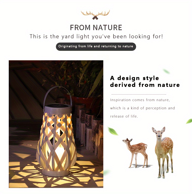 A Portable Outdoor LED Decorative Lantern with Handmade Woven Solar Ambiance, No Installation Or Wiring Needed, Perfect for Camping, Yards, Gardens, And Lawns