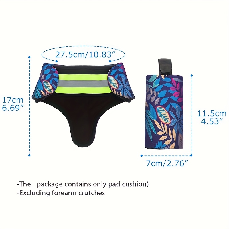 Forearm Elbow Crutch Pads And Hand Grip Protectors With Moisture-wicking, Breathable Elastic Bands Featuring Leaf Patterns