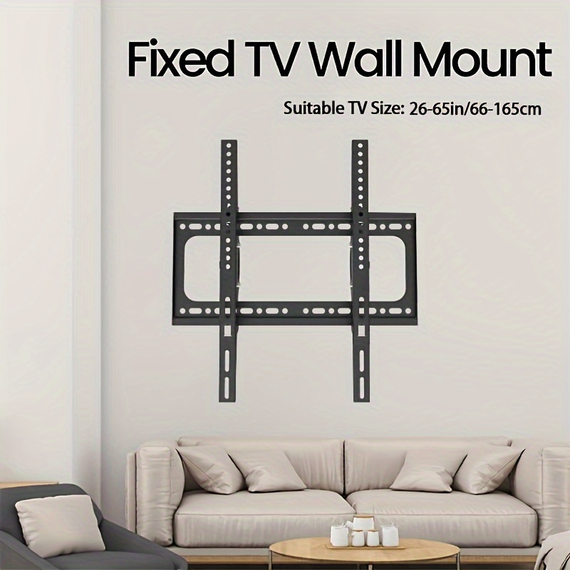 

Fixed Tv Wall Mount Bracket For 26-65 Inch Screens, Metal, Vesa Mount 400x400mm, No Power Or Battery Needed, Wall Installation, Load-bearing 50kg/110lb - Secure Mounting For Home & Office