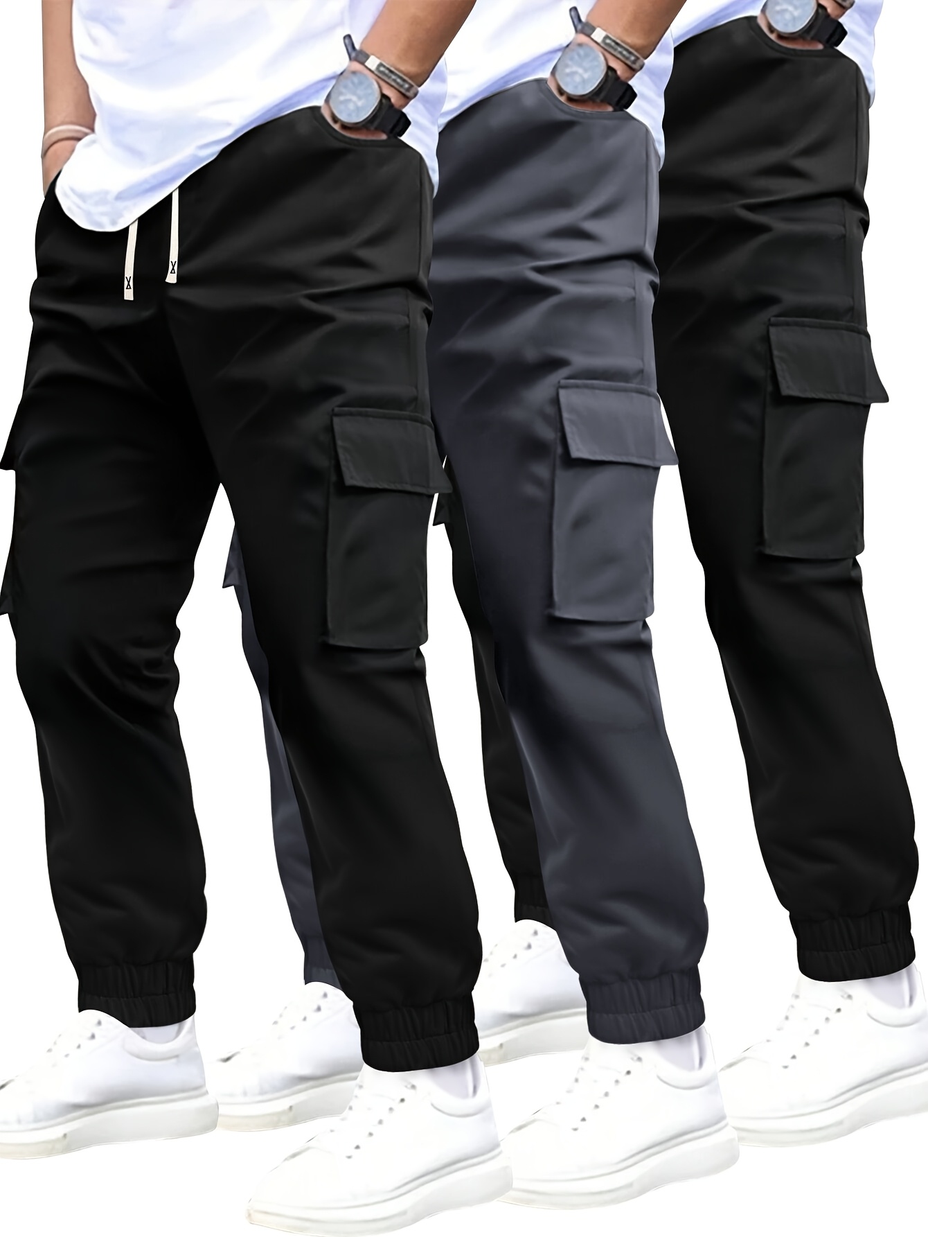 men's cargo pants autumn spring featuring multiple pockets