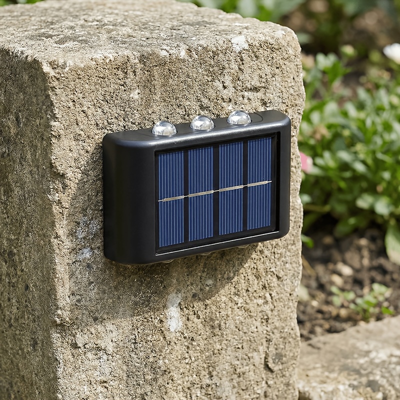 6 LED-uri Lumini Solare de Perete, Potrivite pentru Lumini Solare de Gard Exterior, LED Sus și Jos, Lumină Decorativă de Toamnă pentru Exterior, de la Amurg la Zori, Lumini Solare de Perete, Potrivite pentru Deck Exterior Garaj (4 buc/8 buc)