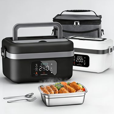 Przenośne Akumulatorowe Podgrzewane Pudełko na Lunch, Termoizolowany Pojemnik na Obiad, 8000mAh Podgrzewacz Żywności na Baterie, 60W Szybkie Podgrzewanie, 33,81oz Nieszczelny Pojemnik ze Stali Nierdzewnej, Przenośne Podgrzewane Pudełko Bento, Nadaje się do Samochodów, Ciężarówek, Biur i na Zewnątrz