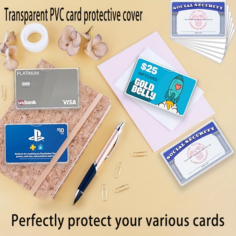 

3/7/13-pack Thickened Waterproof Pvc Card Sleeves, Soft Transparent, For Social Security, , Credit, Id, Bus Ic Cards Protection, Office Supplies