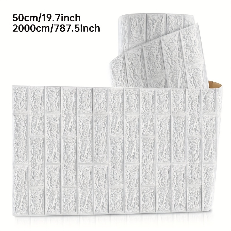 Image of 2pcs 20m 3d Brick Wallpaper - Self-adhesive Foam Wall Tile Stickers, Easy To Clean And Cut, Perfect For Living Room, Kitchen, Bedroom, , Coffee Shop Decor | Brick Texture Wallpaper
