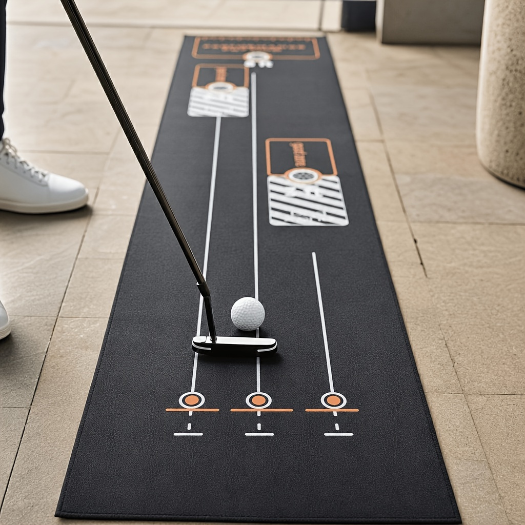 TEMU 1pc 30cm X 200cm Ultra-long Design Golf Putter Training Mat, Realistically Replicating Green Putter Distance, Home Practice For Long Putts;