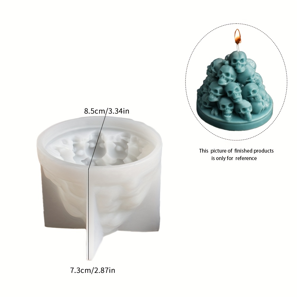 TEMU 1pc Size Head Candle Mold For Making Candle, Silicone Head Mould For Plaster Concrete Resin Casting, Diy Art Crafts For Halloween Decoration