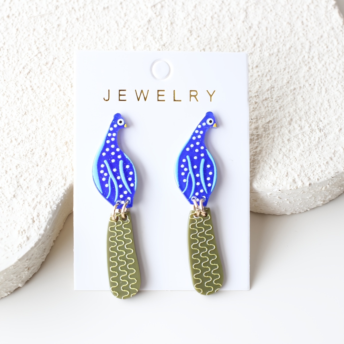 TEMU 1 Pair Of Royal Acrylic Women' Earrings, Sparkling, Cute, And Elegant, Suitable For Daily Wear, Parties, Vacations, And As Holiday Gifts