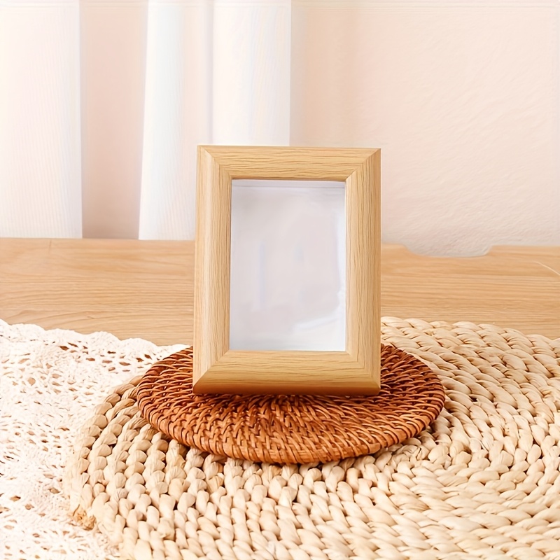 Image of 3-inch Classic Mini Photo Frame With Anti-fall Acrylic Glass Panel - Lightweight Vertical Desktop Display For Wedding Certificates, Anniversary Photos & Coin Collections - Decor Gift For Couples