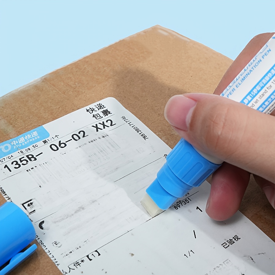 1/3/6pcs/set, secure privacy protection thermal paper eraser with white tip – bill information cleaning tool for credit cards, bank   &   shipping labels 0