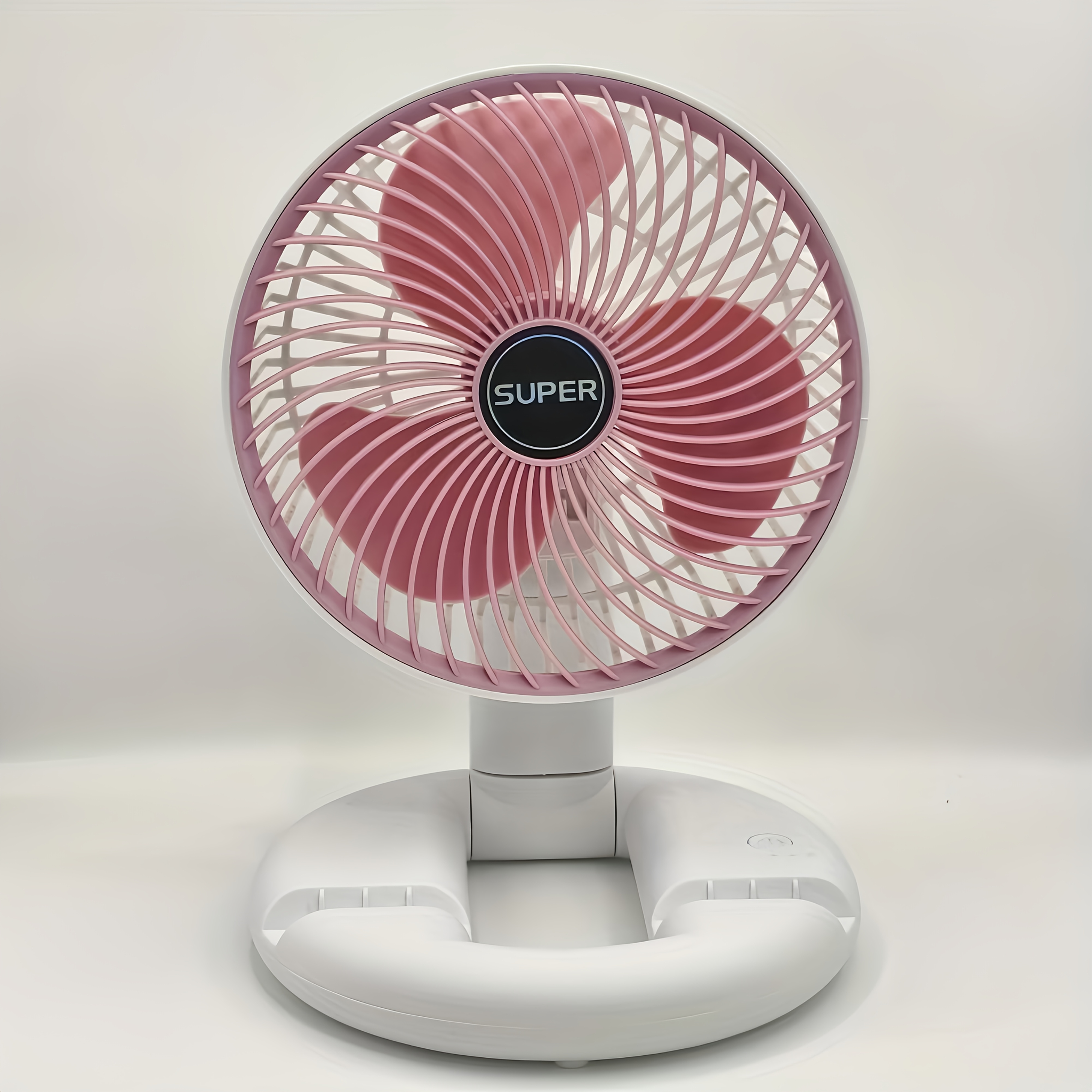 TEMU Folding 2-in-1 Tabletop Wall-mounted Fan, 120-degree , 3-speed Usb Rechargeable Mini Fan, Wide-angle Airflow Motor Bionic 3 , Button-controlled