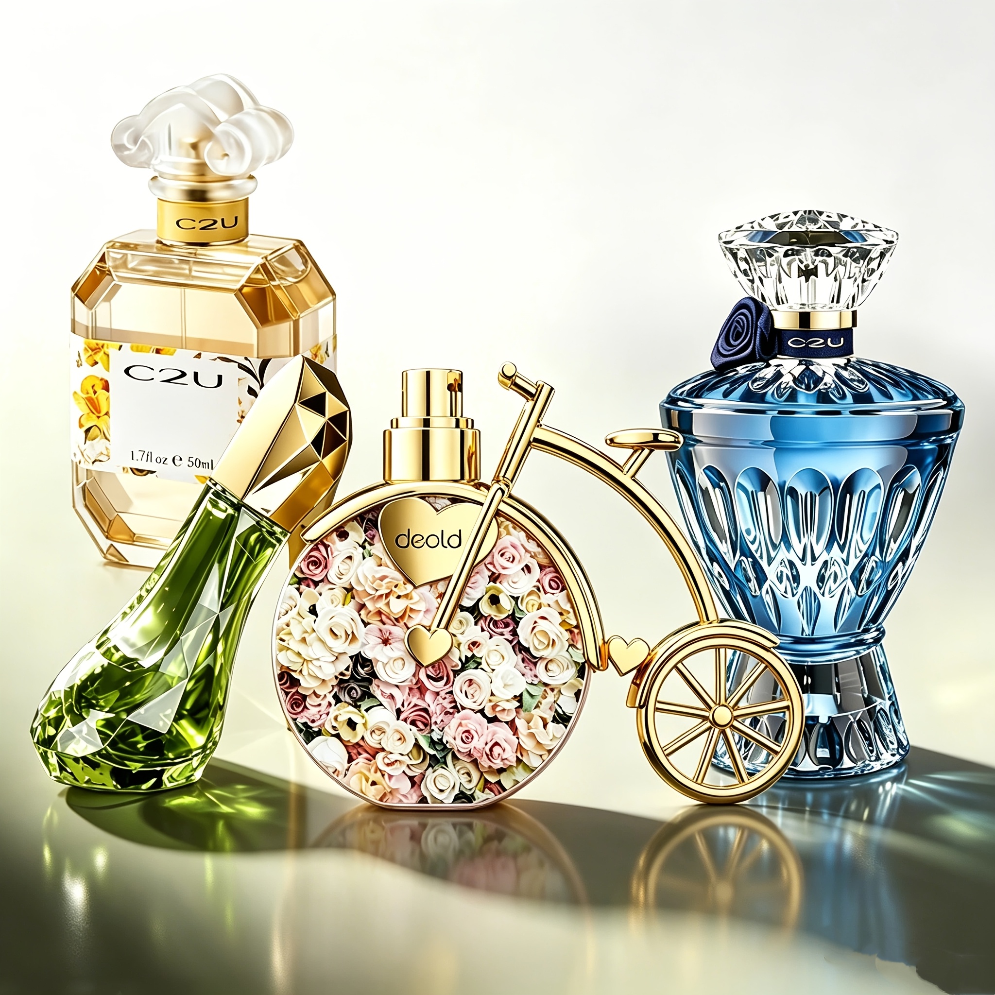 4pcs Fresh Sweet Women's Perfume. Pear Rose, Lime , Citrus And Cherry Scents, Long-lasting. Ideal Gift For Christmas, Valentine's Day And New Year