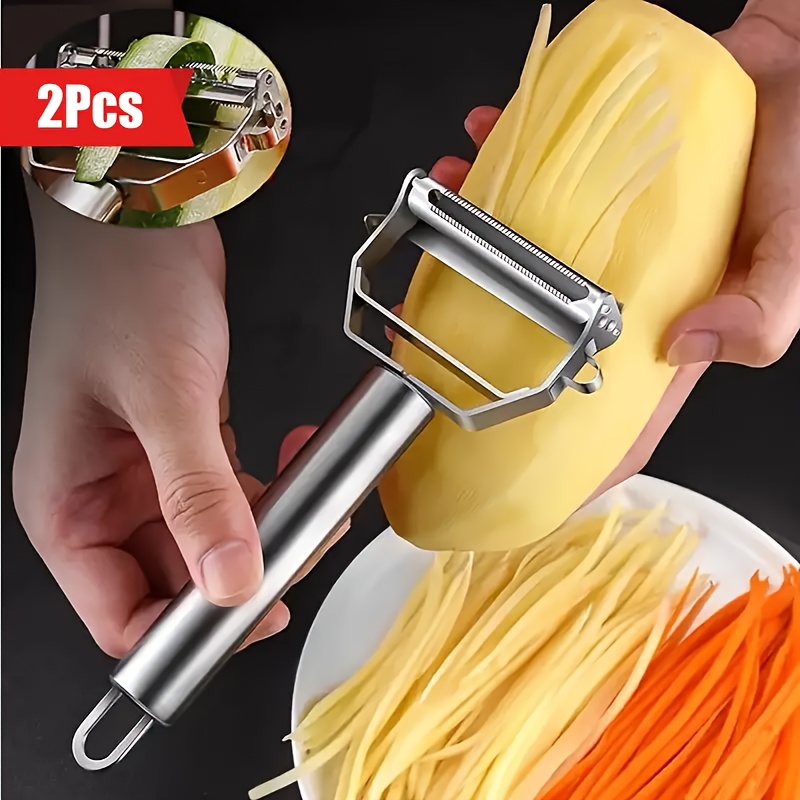 TEMU Stainless Steel Multifunctional Fruit And Vegetable Peeler - Kitchen Cutter, Wiper, And Scraper For Potatoes, , Etc. - Kitchen Tools And Dorm