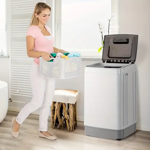 full automatic washing machine 17 6lbs portable washer with drain wash programs 8 water level washer dryer combo 2 in 1 washer and dryer for apartments rv camping