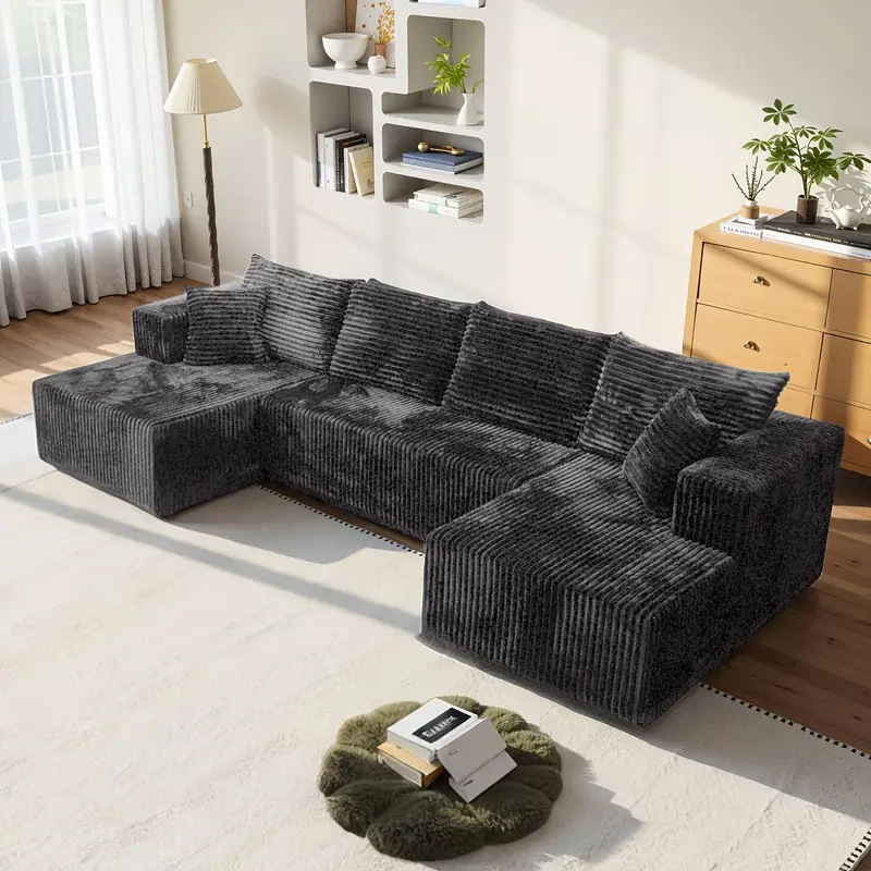 XIZZI 108 Oversized Modular Cloud Sectional Sofa Set with Ottoman, L/U Shaped Boneless Couch High-Density Foam Plush Corduroy Deep Seat Sofa Bed for Living Room Bedroom, No Assembly Required - TikTok XIZZI 108 Oversized Modular Cloud Sectional Sofa Set with Ottoman, L/U Shaped Boneless Couch High-Density Foam Plush Corduroy Deep Seat Sofa Bed for Living Room Bedroom, No Assembly Required - TikTok
