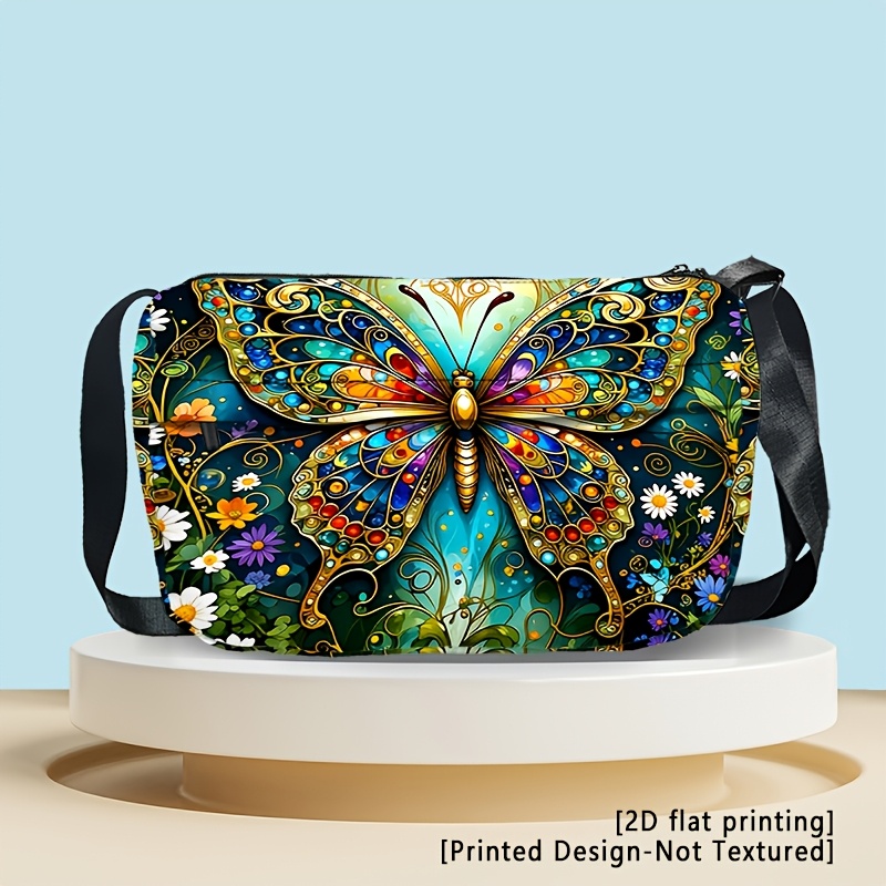 TEMU Sac Bandoulière Unisexe Nouveau Papillon en Verre Teinté - Grand Sac à Bandoulière pour Couples. Un pour les Quotidiens, Idéal comme Cadeau de