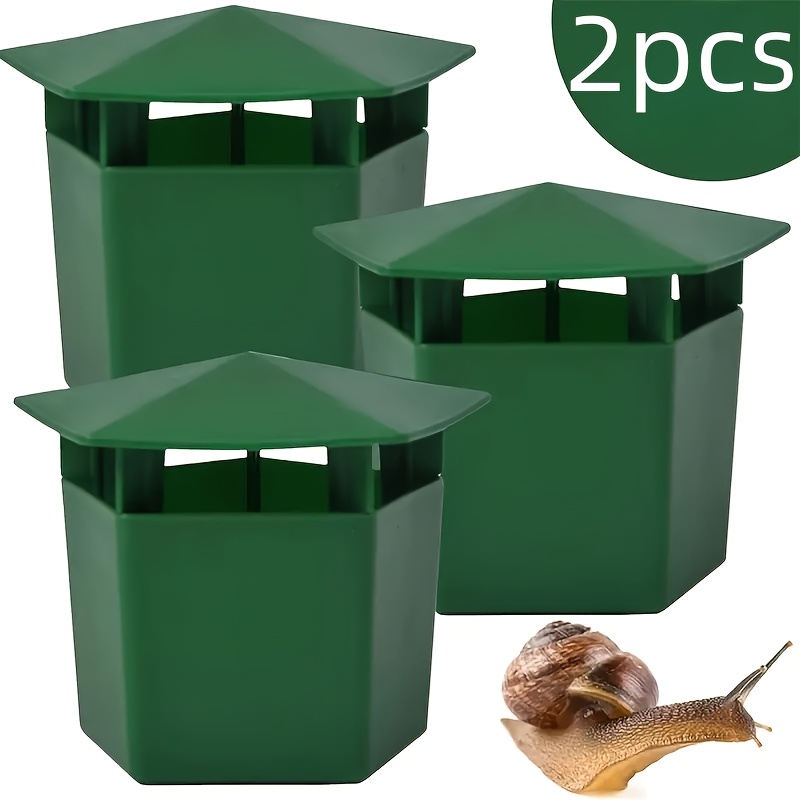 

2pcs Green Hexagonal Plastic Snail & Slug Traps - High-quality Pest Control Without Electricity Or Batteries, Ideal For Vegetable Gardens And Flower Beds, Pest Control Products