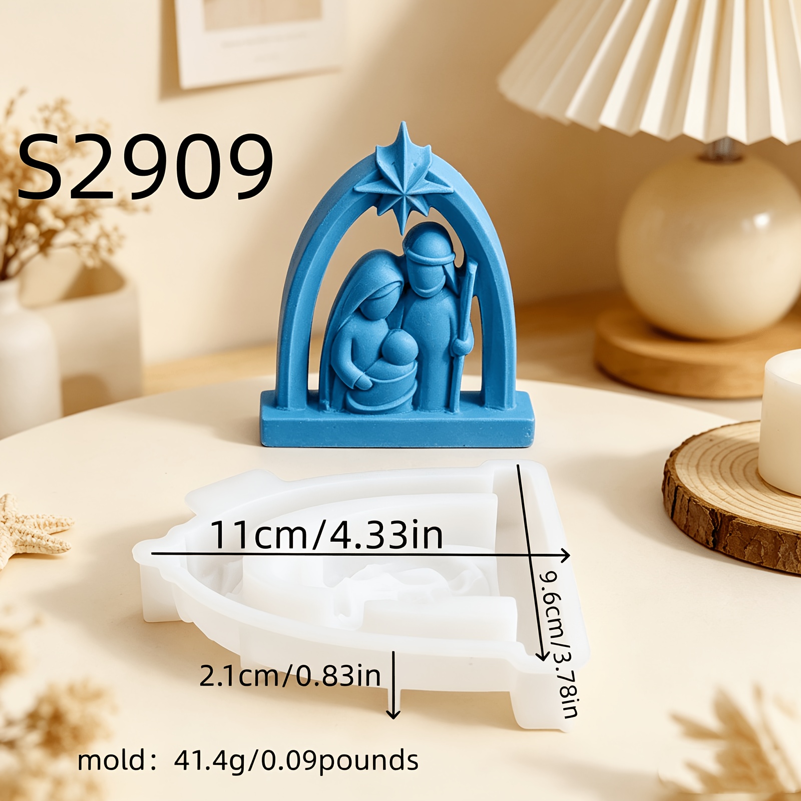Image of Resin Silicone Mold, Semi Three-dimensional Family Ornament Silicone Mold, Candle Silicone Mold, Gypsum Ornament Silicone Mold, Silicone Mold, Home Decoration Epoxy Resin Mold, 41g S2909