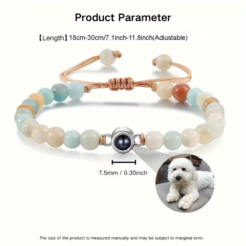 Personalized Photo Projection Bracelet, Customizable Charm