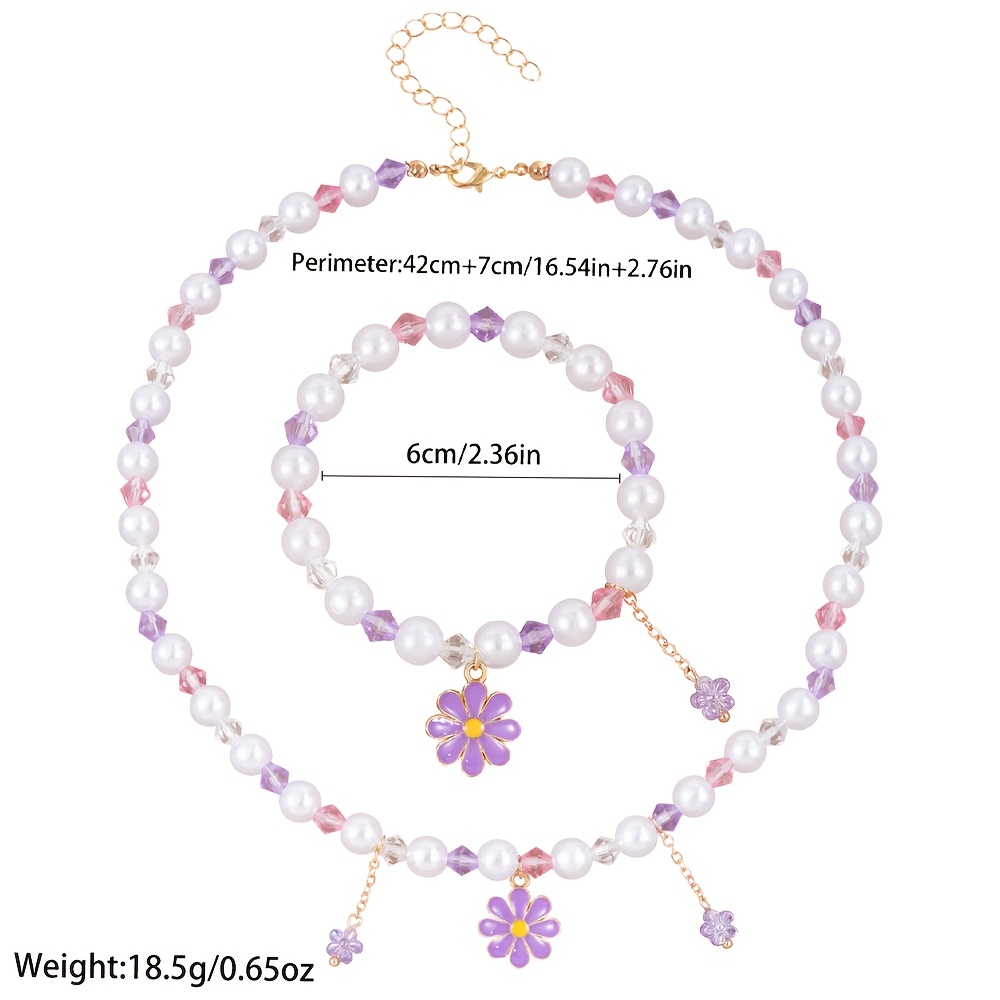 2pc Flower Enamel Pendant Set