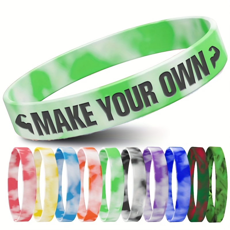 100pcs Unique Pattern Silicone Bracelets for Events