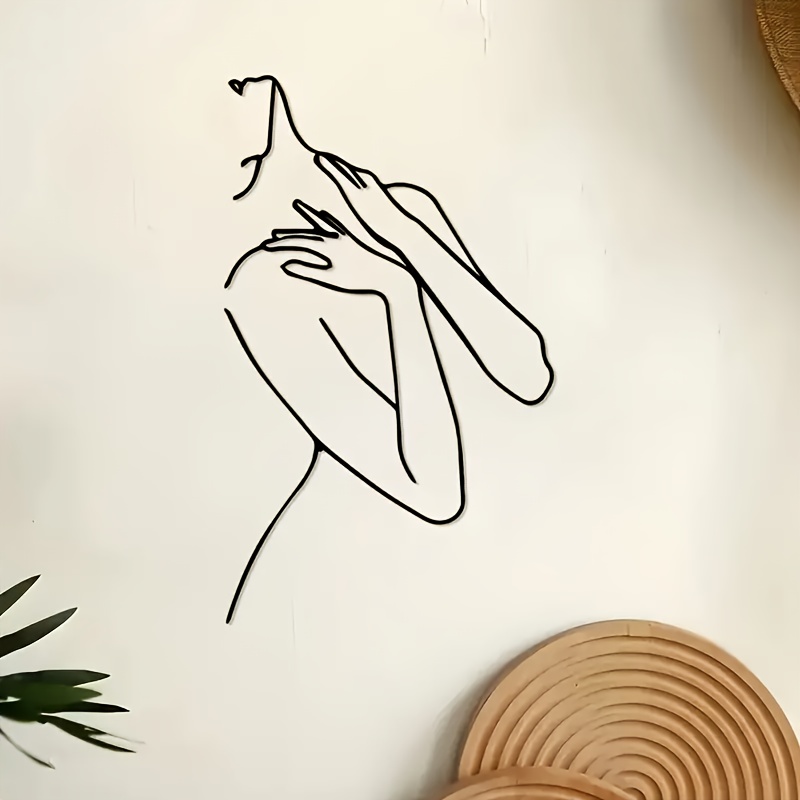 1pc Easy Wall Sticker - Black Carving Modern Home Decor For Living Room, Bedroom Decoration
