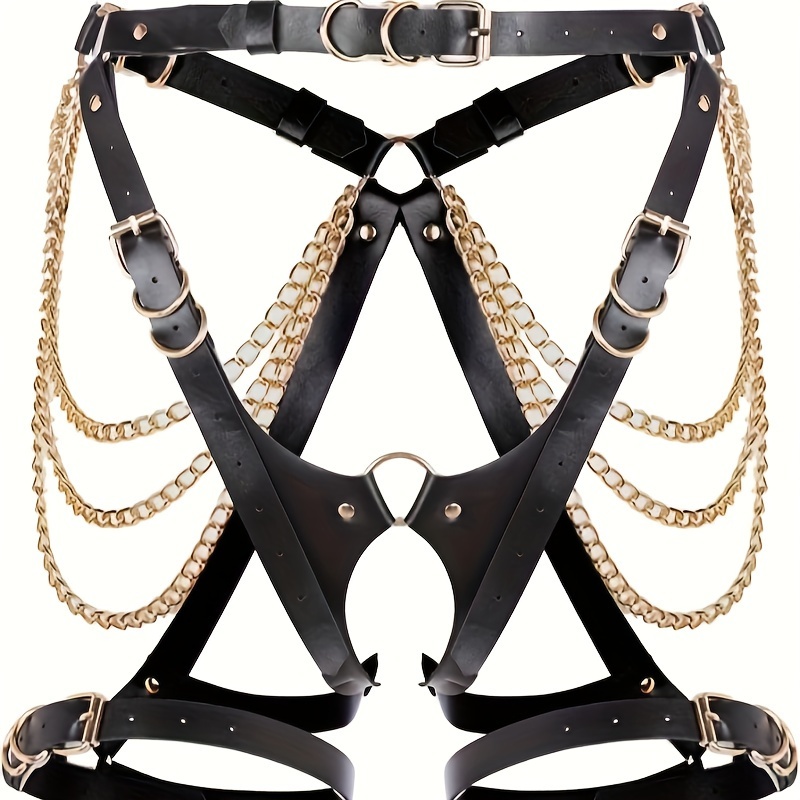 Gothic Bondage Belt Men Trendy Leg Harness Chain Strap - Temu