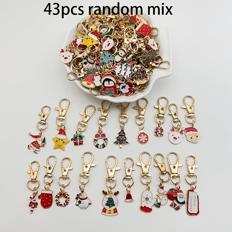Image of 43pcs/set Christmas Keychains, Random Assortment! A Large Collection Of Christmas-themed Keychains To Carry The Festive Atmosphere . Each Piece Holds A Surprise—the Best Christmas Gift