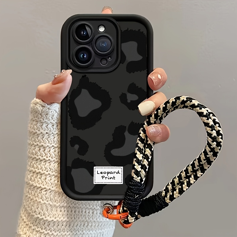 1pc leopard print lanyard mobile phone case for for iphone 16 15 14 13 12  pro max, dirt resistant personality phone case - cell phones & accessories  - Temu Spain