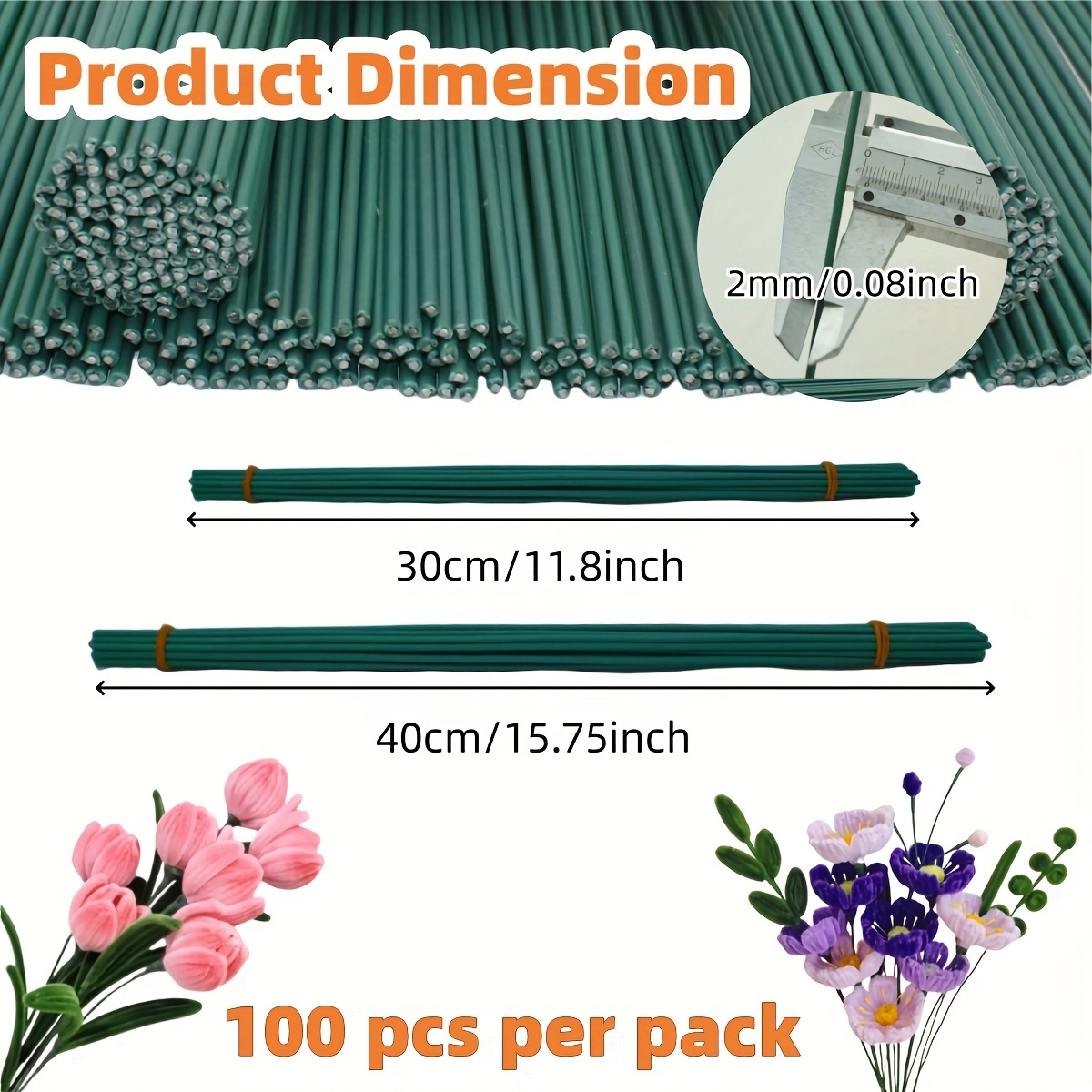 TEMU 100pcs Simulation Plant Iron Handmade Diy Material Accessories